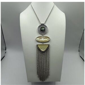 Lucky Brand Silver and Pink Pendant Necklace